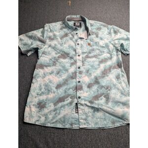 HippyTree Nature Photography Collective Mens Ocean Wave Print Shirt Teal Size M